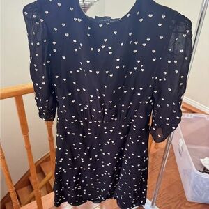 Black Heart Print Dress